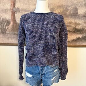 GAP Women's Speckled Knit Sweater - Blue and Purple